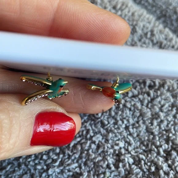 Kate Spade Hummingbird and Pearl Double Sided Earrings - Picture 3 of 6